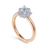 Gabriel & Co. 14k Two Tone Gold Starlight Halo Engagement Ring photo 3