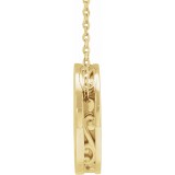 14K Yellow 17 mm Scroll Disc 16-18 Necklace photo 2