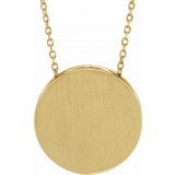 14K Yellow 17 mm Scroll Disc 16-18 Necklace photo