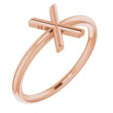 14K Rose Initial X Ring photo