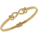 14K Yellow 1/8 CTW Diamond Bangle 7.5 Bracelet photo 2