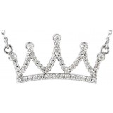 14K White 1/5 CTW Diamond Crown 16 1/2 Necklace photo