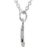 14K White Script Lowercase Initial U 18 Necklace photo 2