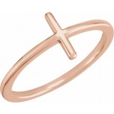 14K Rose Sideways Cross Ring photo