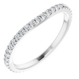 14K White 1/3 CTW Diamond French-Set Matching Band photo