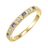 Gems One 10Kt Yellow Gold Diamond (1/10Ctw) & Amethyst (1/8 Ctw) Ring photo