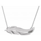 14K White Feather 16-18 Necklace photo