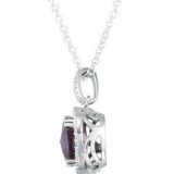 14K White Amethyst & 1/3 CTW Diamond 18 Necklace photo 2