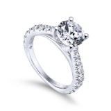 Gabriel & Co. 14k White Gold Contemporary Straight Engagement Ring photo 3