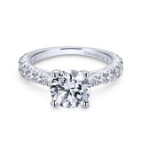 Gabriel & Co. 14k White Gold Contemporary Straight Engagement Ring photo