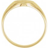 14K Yellow 10x8 mm Oval Signet Ring photo 2