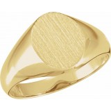 14K Yellow 10x8 mm Oval Signet Ring photo