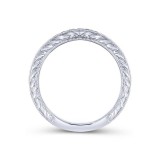 Gabriel & Co. 14k White Gold Victorian Curved Wedding Band photo 2