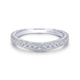 Gabriel & Co. 14k White Gold Victorian Curved Wedding Band photo