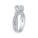 Shah Luxury 14K White Gold Round Diamond Engagement Ring with Split Shank (Semi-Mount) photo 3