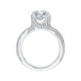 Shah Luxury 14K White Gold Round Diamond Engagement Ring with Split Shank (Semi-Mount) photo 4