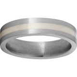 Titanium Flat Band with a 2mm Sterling Silver Inlay and Satin Finish photo