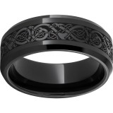 Black Diamond Ceramic Beveled Edge Band with Viking Laser Engraving photo