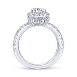 Gabriel & Co. 14k White Gold Rosette Split Shank Engagement Ring photo 2