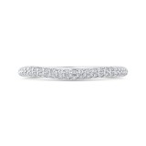 Shah Luxury 14K White Gold Double Row Round Diamond Wedding Band photo