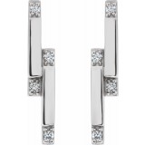 Platinum 1/10 CTW Diamond Bar Earrings photo 2