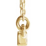 14K Yellow 1/10 CTW Diamond Bar 16-18 Necklace photo 2