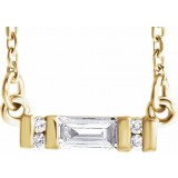 14K Yellow 1/10 CTW Diamond Bar 16-18 Necklace photo