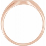 14K Rose 11x9.5 mm Oval Signet Ring photo 2