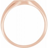 14K Rose 11x9.5 mm Oval Signet Ring photo 2