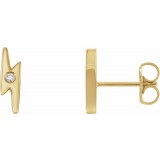 14K Yellow .03 CTW Diamond Lighting Bolt Earrings photo
