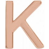 14K Rose Single Initial K Earring photo