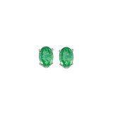 Gems One 14Kt White Gold Emerald (7/8 Ctw) Earring photo