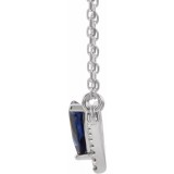 14K White Blue Sapphire & .06 CTW Diamond 18 Necklace photo 2