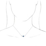 14K White Blue Sapphire & .06 CTW Diamond 18 Necklace photo 3