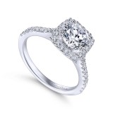 Gabriel & Co. 14k White Gold Contemporary Halo Engagement Ring photo 3