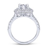 Gabriel & Co. 14k White Gold Contemporary Double Halo Engagement Ring photo 2