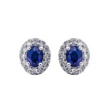 Gems One 10Kt White Gold Diamond (1/6Ctw) & Sapphire (3/8 Ctw) Earring photo