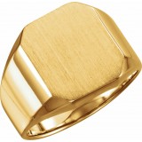 14K Yellow 16x14 mm Octagon Signet Ring photo