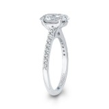Shah Luxury 14K White Gold Oval Diamond Cathedral Style Engagement Ring (Semi-Mount) photo 3