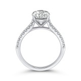 Shah Luxury 14K White Gold Oval Diamond Cathedral Style Engagement Ring (Semi-Mount) photo 4