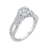 Shah Luxury Round Diamond Engagement Ring In 14K White Gold (Semi-Mount) photo 2