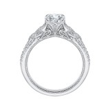 Shah Luxury Round Diamond Engagement Ring In 14K White Gold (Semi-Mount) photo 4