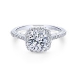 Gabriel & Co. 14k White Gold Entwined Halo Engagement Ring photo