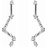 14K White 1/10 CTW Diamond Constellation Earring Climbers photo 2