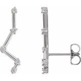 14K White 1/10 CTW Diamond Constellation Earring Climbers photo