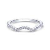 Gabriel & Co. 14k White Gold Contemporary Curved Wedding Band photo