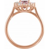 14K Rose Morganite & Ethiopian Opal Halo-Style Ring photo 2
