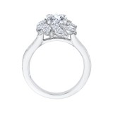 Shah Luxury 14K White Gold Round Diamond Floral Halo Engagement Ring (Semi-Mount) photo 4