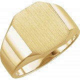 14K Yellow 14x12 mm Octagon Signet Ring photo