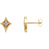 14K Yellow 1/8 CTW Diamond Geometric Earrings photo